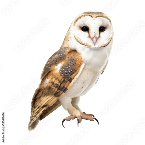 barn owl isolated on white background photo