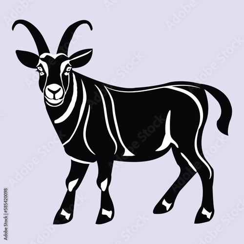 A Beautiful and eye catching Goat Line Art in black and white 