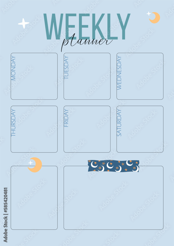 Weekly planner for diary scrapbooking minimalist week notebook