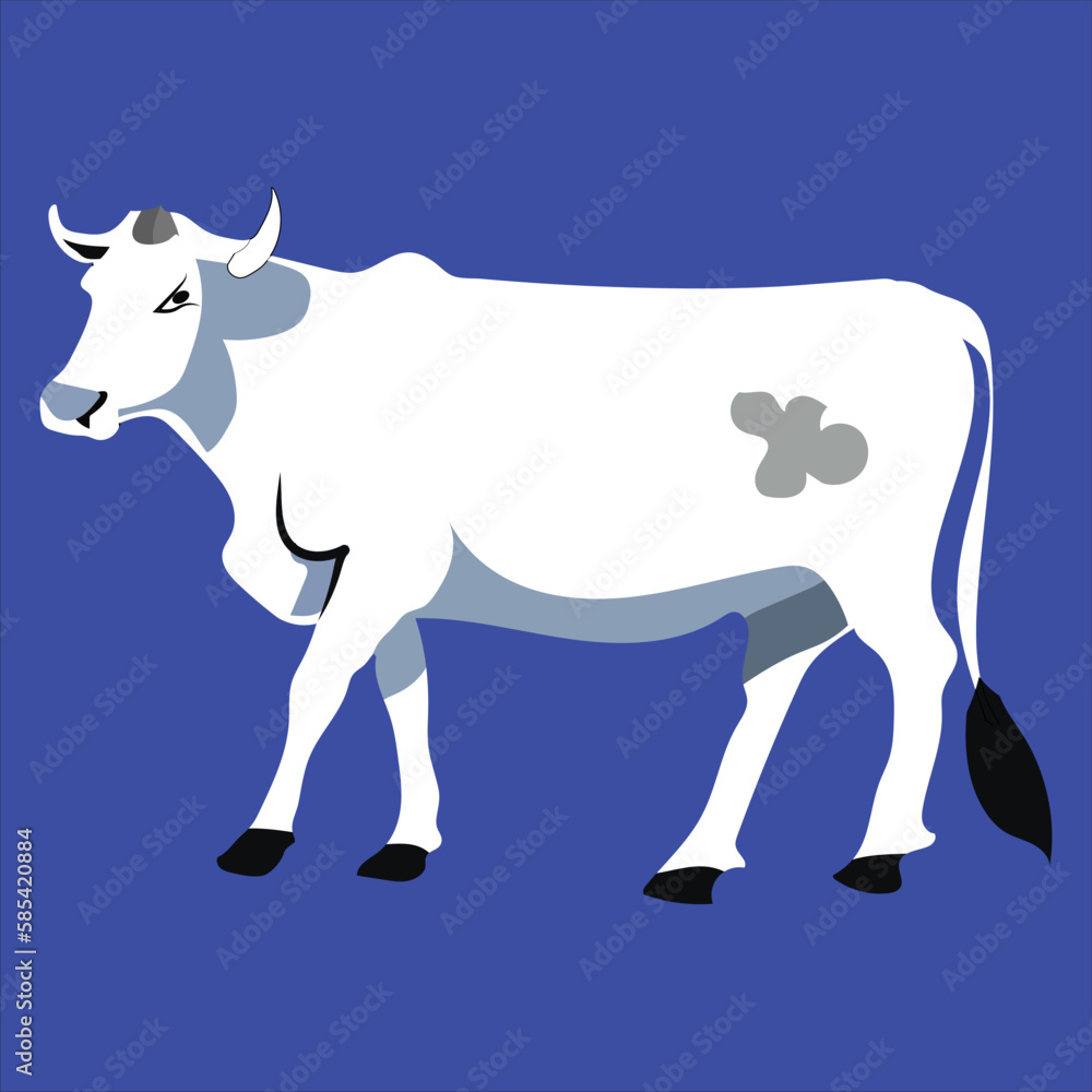 Illustration of a Beautiful and eye catchingAustralian Cow Drowning in vector Artwork