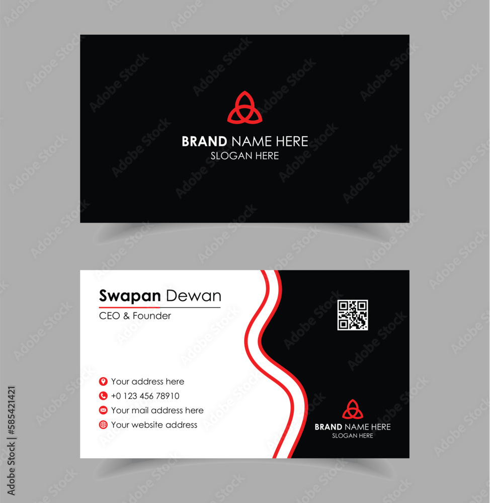 Red and black business card Red and black business card