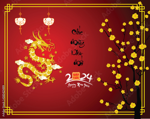 Lunar new year, vietnamese new year, Chinese New Year 2024 , Year of the Dragon
