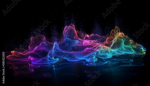 Beautiful abstract Mulicolor  waves background photo