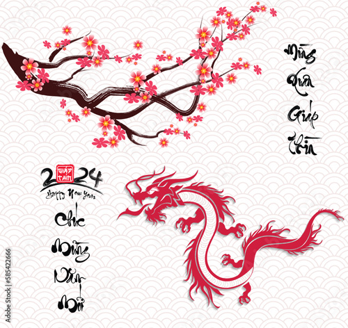 Lunar new year, vietnamese new year, Chinese New Year 2024 , Year of the Dragon