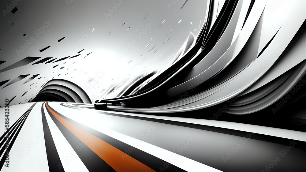 Curve Lines (White and Gray) Speed Backdrop, Background / Wallpaper