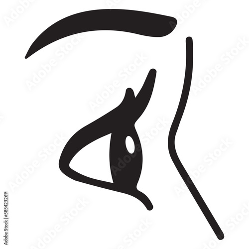 Eye side icon, vector illustration on white background