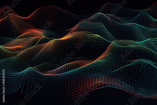 Abstract digital lines - Seamless background, Generative AI