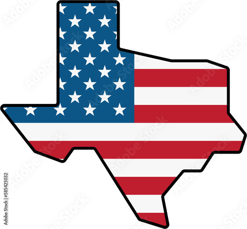 Wallpaper Mural outline drawing of texas state map on usa flag. Torontodigital.ca