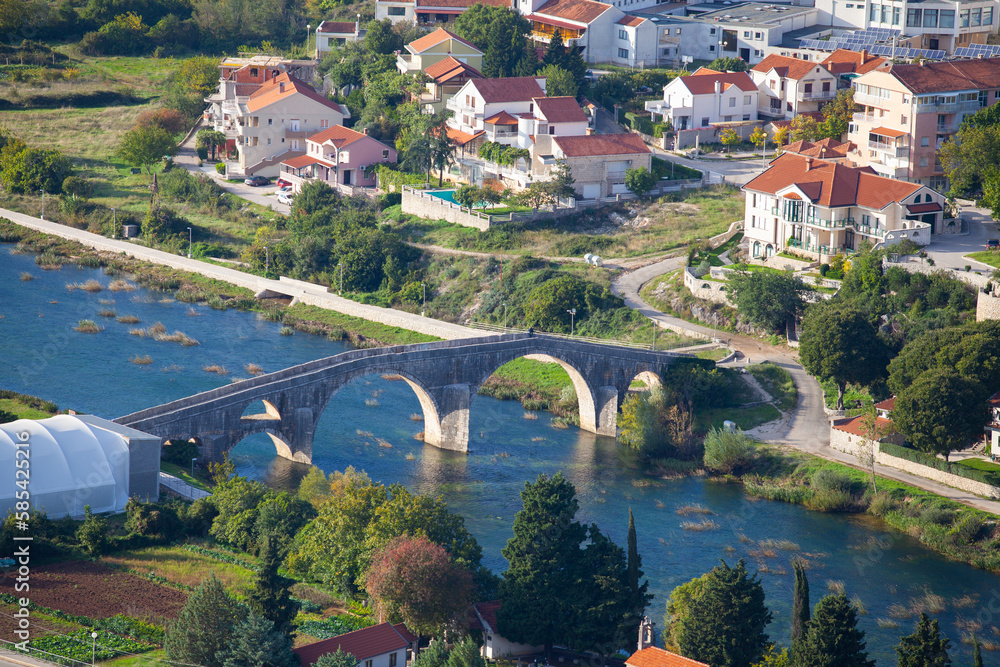 The historic monument of the Arslanagic bridge in Trebinje.
