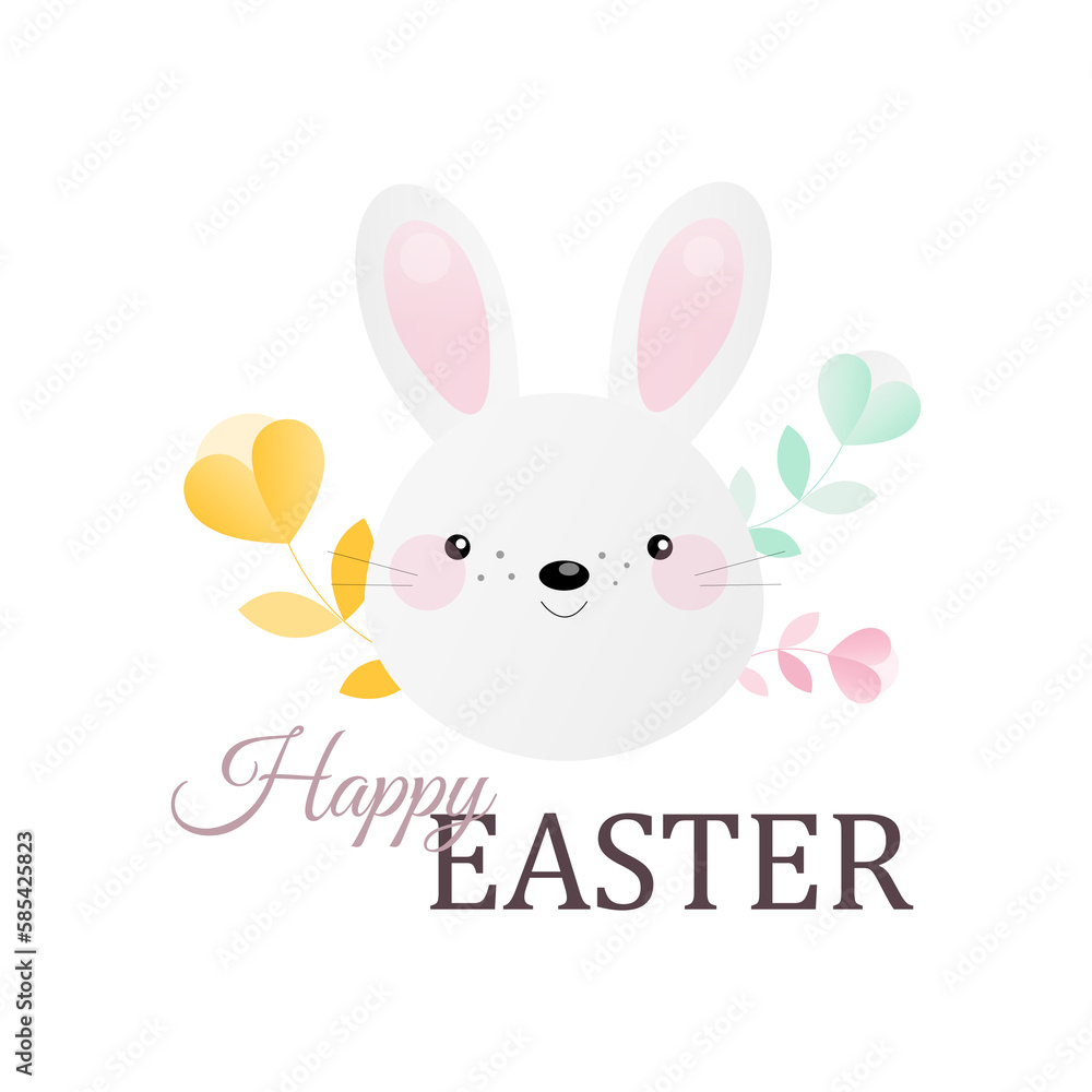 Fototapeta premium cute spring card with Easter bunny
