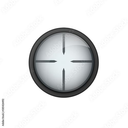 Realistic sniper sight. Sniper scope with measurement marks template. Sniper scope crosshairs view. Realistic vector optical sight.