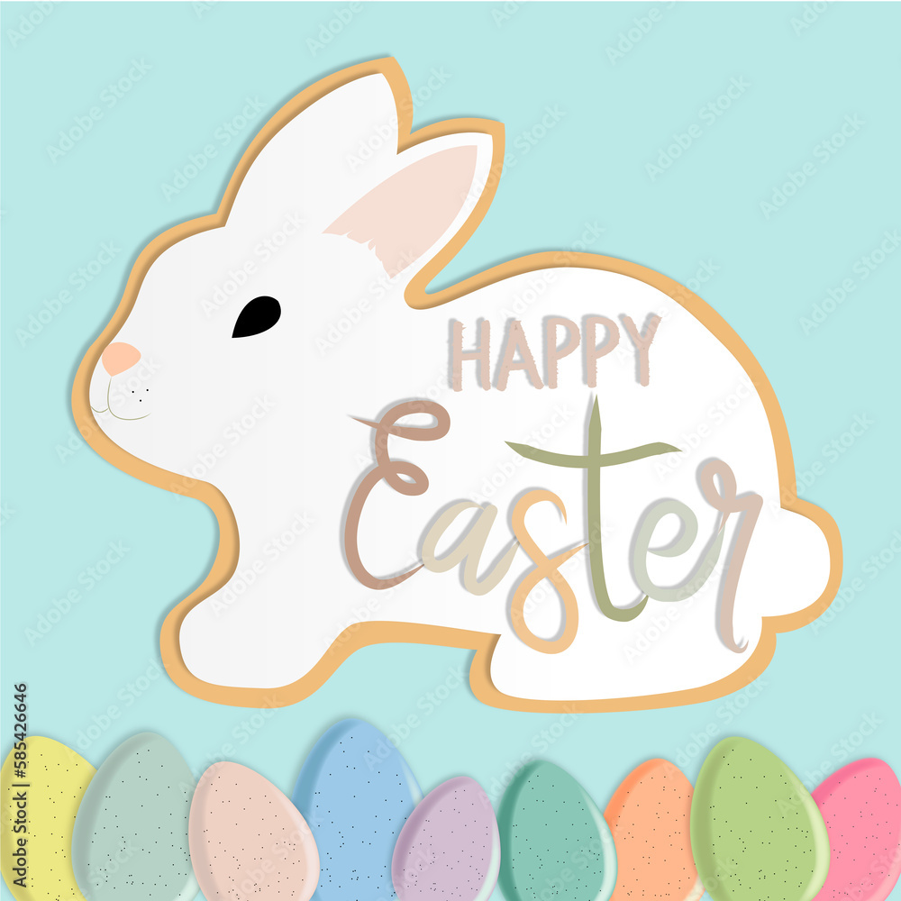 Easter Bunny. Happy easter greeting card in bed colors. Easter Bunny. Happy easter greeting card in bed colors.