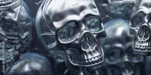 Skull Schädel Totenkopf silber weiß metall Hintergrund