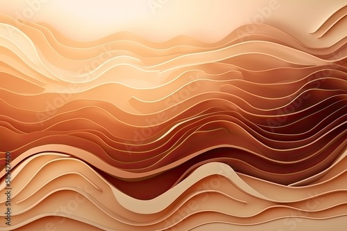 Abstract 3D Design Background: Artful Papercut Layered with Light. Generative AI