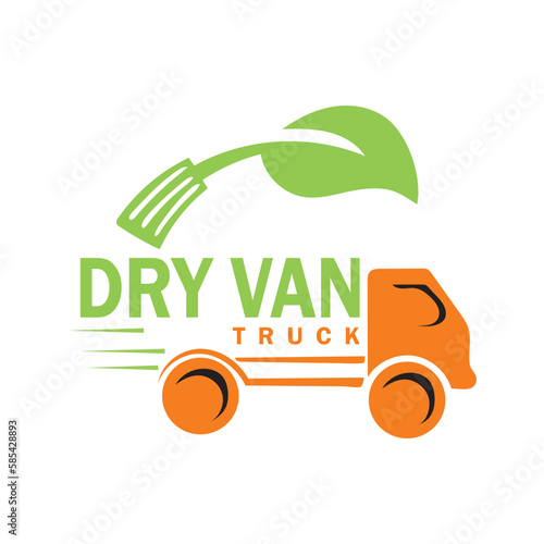 Dry Van Truck for your Business, food truck logo vector design, logo fruits vector design