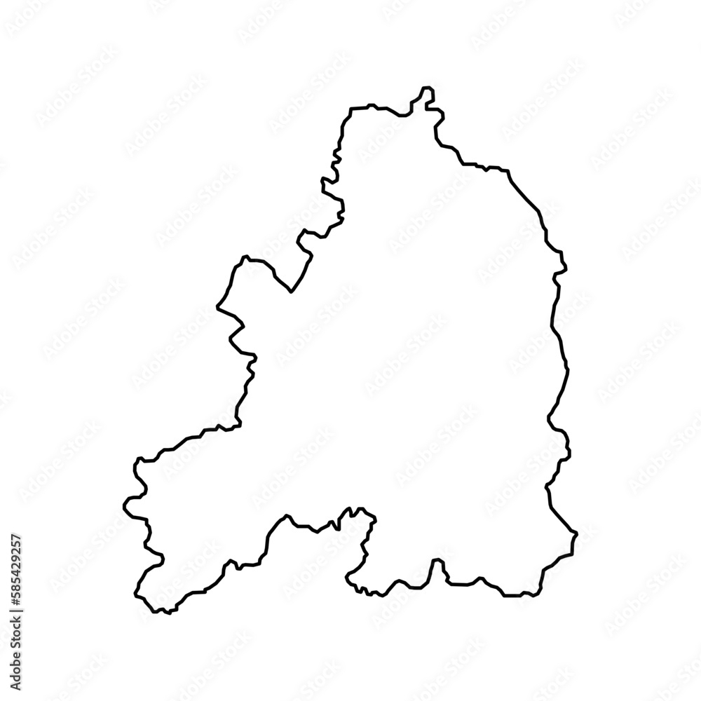 Guarda Map, District of Portugal. Vector Illustration.