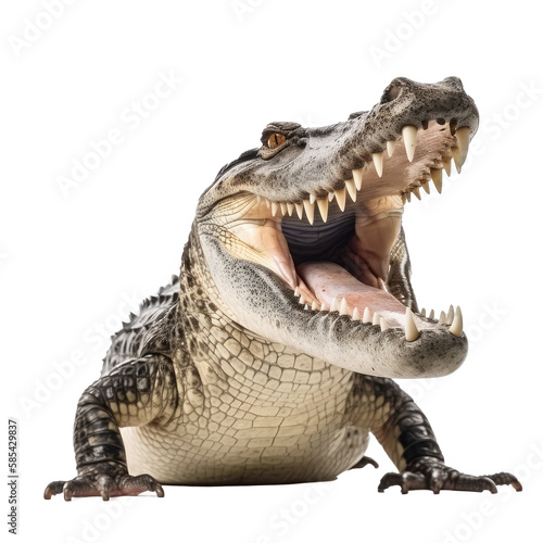 Photographie crocodile isolated in white