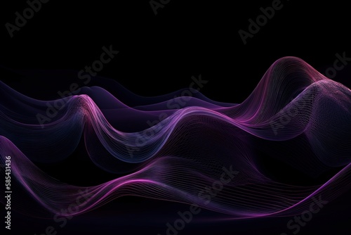 Purple Silk Waves Background, Generative AI