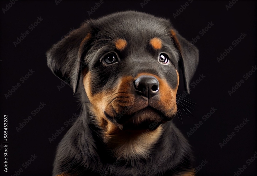 puppy rottweiler in studio. Generative AI puppy rottweiler in studio. Generative AI