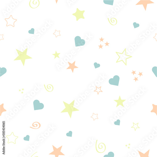 Seamless color pattern for your baby on white background. Happy child vector illustration