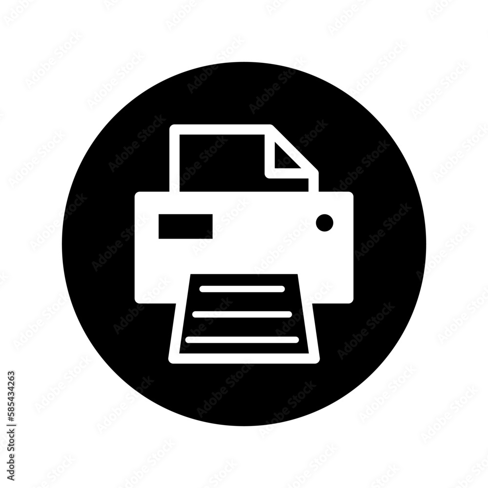 Printer document web icon, printout machine technology flat sign vector illustration Printer document web icon, printout machine technology flat sign vector illustration