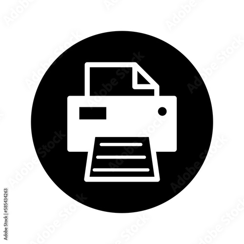 Printer document web icon, printout machine technology flat sign vector illustration