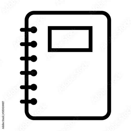 Spiral notebook icon, paper blank page symbol, note web flat vector illustration