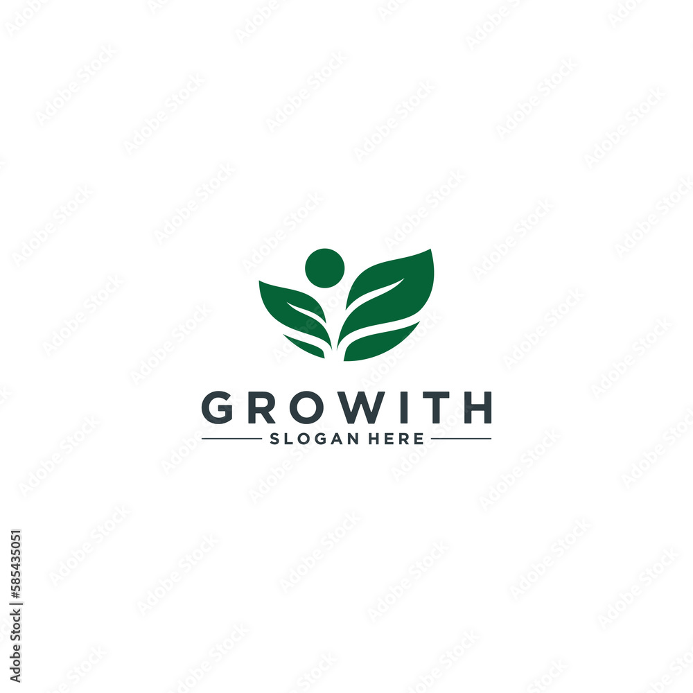 growith logo template in white background growith logo template in white background