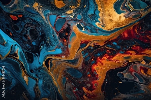 Swirls of marble or the ripples of agate. Liquid marble texture. Fluid art. abstract waves skin wall luxurious art ideas. , Generative AI
