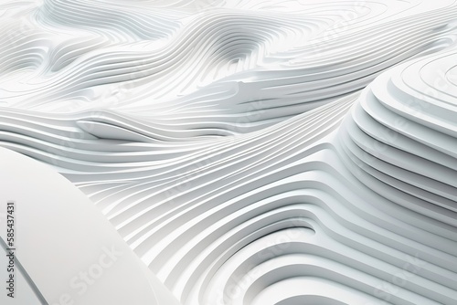 White stripe pattern futuristic background. 3d render illustration  Generative AI