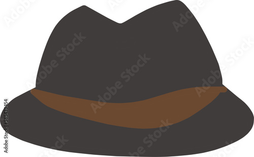 渋い茶色のハットのイラスト