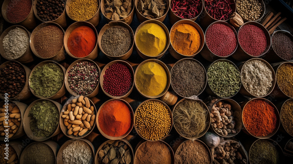 Temperos e condimentos culinários criado por IA Temperos e condimentos culinários criado por IA