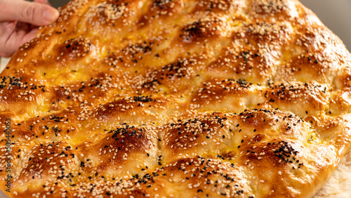 ramadan pita bread with sesame
