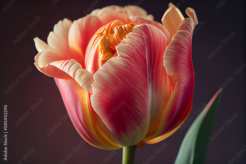 colorful red yellow tulip flower. Generative AI colorful red yellow tulip flower. Generative AI