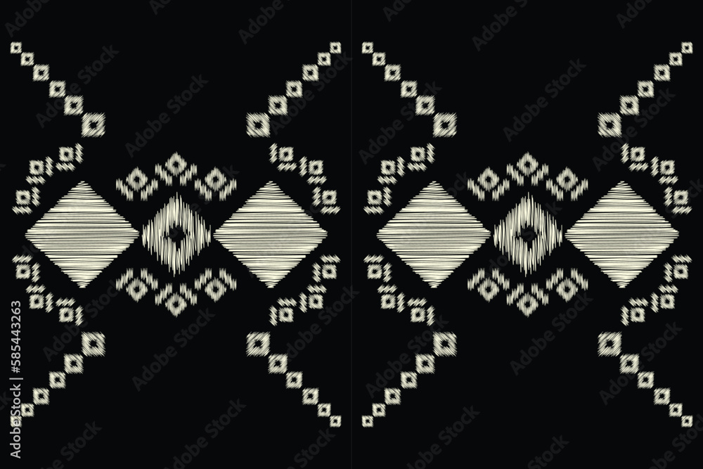 Ethnic Ikat fabric pattern geometric style.African Ikat embroidery Ethnic oriental pattern black background. Abstract,vector,illustration. For texture,clothing,wrapping,decoration,carpet. Ethnic Ikat fabric pattern geometric style.African Ikat embroidery Ethnic oriental pattern black background. Abstract,vector,illustration. For texture,clothing,wrapping,decoration,carpet.