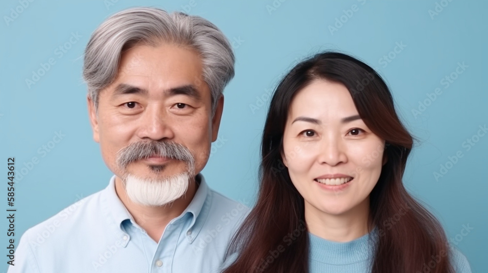 50代日本人男性と女性のカップルの笑顔 50代日本人男性と女性のカップルの笑顔
