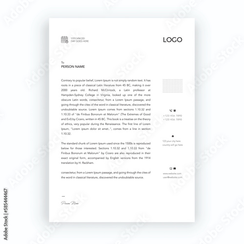 elegant black and white letterhead design template