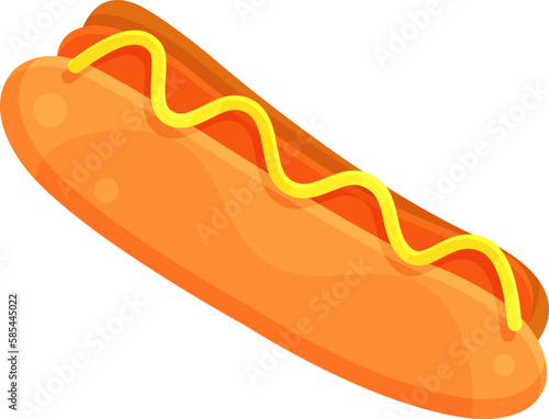 bright vector illustration of hot dog, fast food, street food