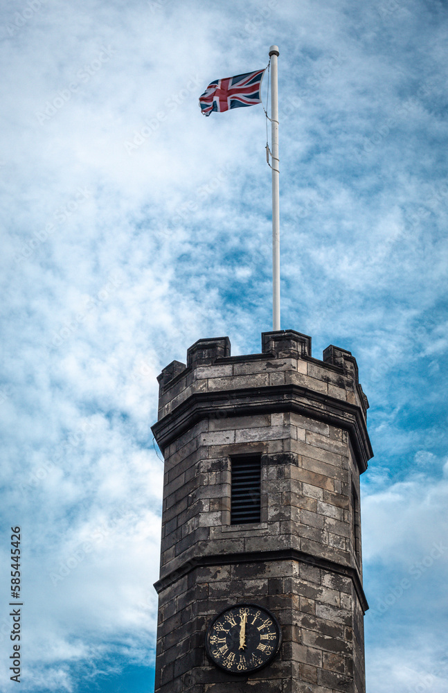tower and flag in Edinburgh 