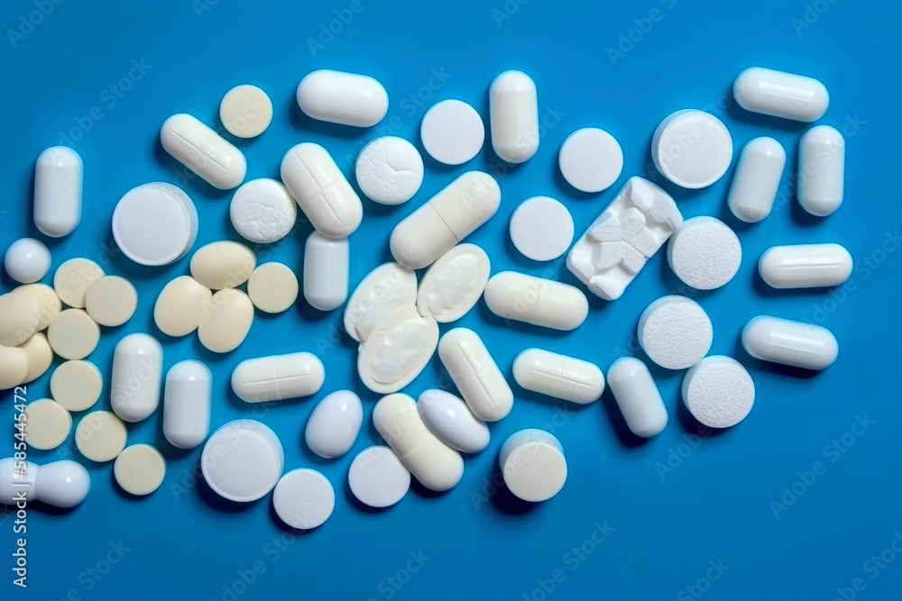 Midjourney Bot.BOT. — Dziś o 15:57.various white pills macro on blue background, ai generative Midjourney Bot.BOT. — Dziś o 15:57.various white pills macro on blue background, ai generative