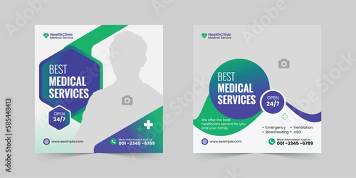 Medical Social Media Post Template, Editable Healthcare Social Media Banner Template