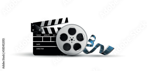 ciak, proiezione film, cinema, pellicola, spettacolo, film con su sfondo bianco