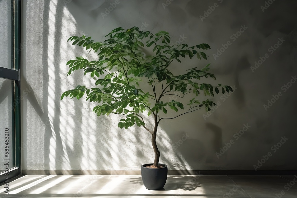 Beautiful Tropical Tree With Green Small Lanceolate Leaf Shape In beautiful-tropical-tree-with-green-small-lanceolate-leaf-shape-in