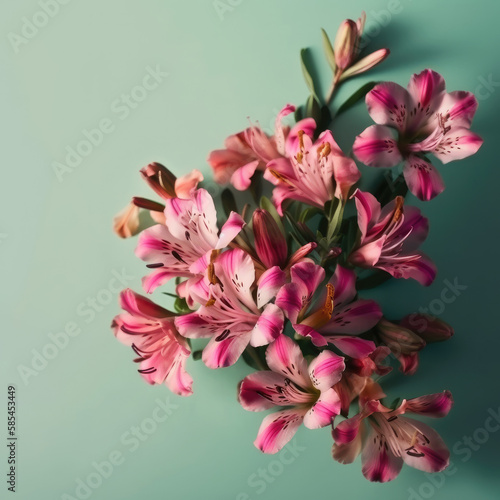 Beautiful Flower Alstroemeria Background - Flowers Backdrops Series - Alstroemeria Wallpaper created with Generative AI technology