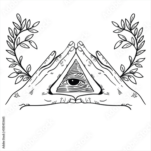 freemasonry Emblem tattoo Compass Tattoo , Eye of Providence. All-seeing eye	
