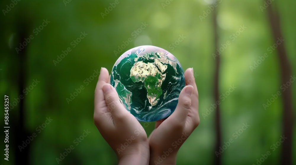 Hands holding green earth on Bokeh green Background, Saving environment, and environmentally sustainable. Save Earth. Concept of the Environment World Earth Day. Generative AI. Hands holding green earth on Bokeh green Background, Saving environment, and environmentally sustainable. Save Earth. Concept of the Environment World Earth Day. Generative AI.