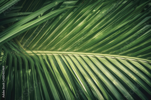 Striped palm leaf abstract green texture background in vintage tone