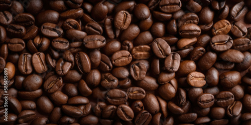 Roasted coffee beans texture - Generative AI