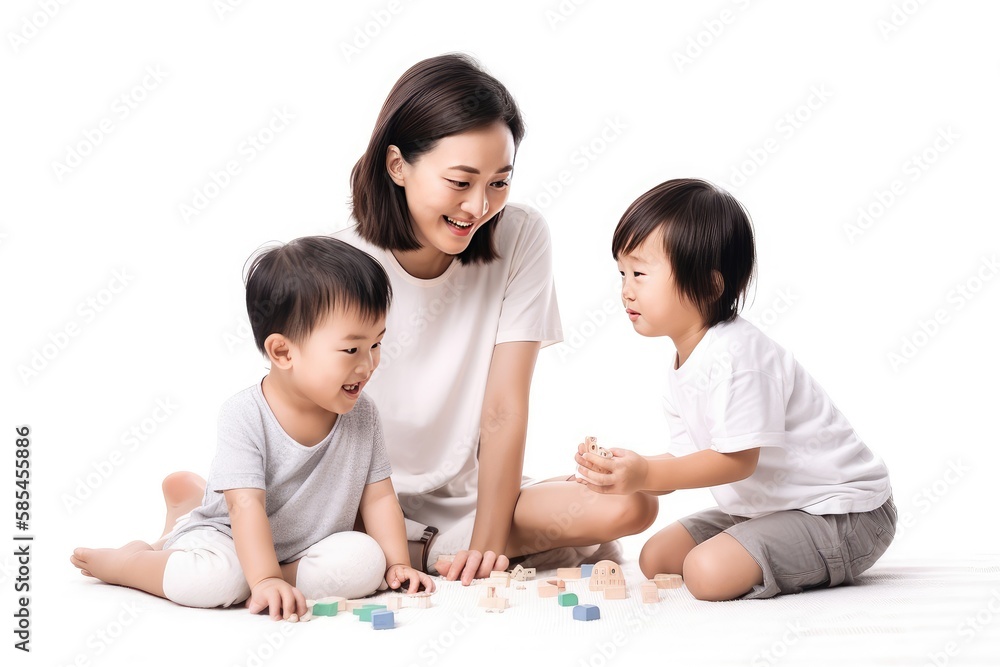 family having fun with their children family having fun with their children