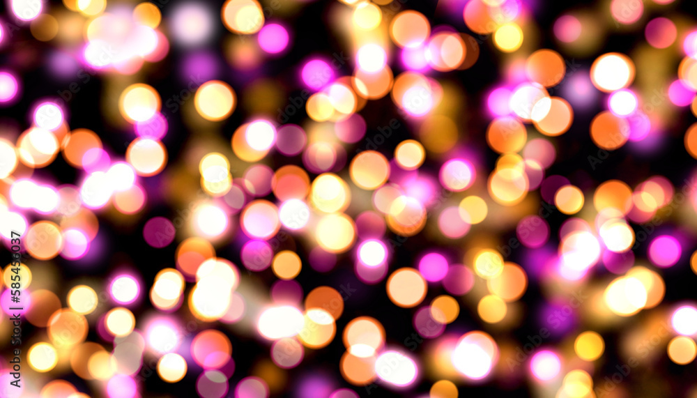Naklejka premium Purple gold bokeh particle light sparkles as decoration on the background